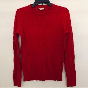 Women’s Red Medium Merona Rib-Knit Crew Sweater
